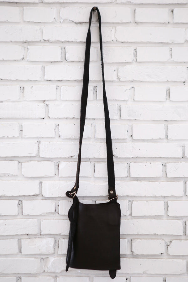 GUIDI Soft Horse Leather Full Grain Flat Crossbody Bag FT1 Italy Artisan GD-FT1-BLKT